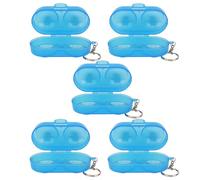 Homoyoyo 5pcs Containers Keychain Ball Cases Table Tennis Holder 2 Slots Pe Material Protect Balls from Squeeze Easy to Attach to Bags for Home Outdoor Use Random Color