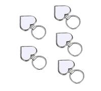 Homoyoyo 5pcs DIY Sublimation Heart Shaped Keychain Blank Photo Keyring for Love Key Holder