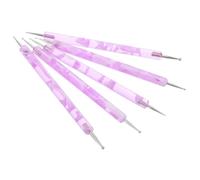 Homoyoyo 5pcs Double Ended Nail Art Dotting Tool Set Wave Rod Pens for DIY Manicure Detailed Embossing Designs Versatile Nail Decoration Pens for Crafts