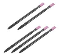 Homoyoyo 5pcs Dual-Head Nail Polishing and Dead Skin Removing Pen Set, Black Quartz Manicure Tools Cuticle Buffer and Nail Art Pen for Home and Professional Use