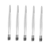 Homoyoyo 5pcs Flat Tip Stainless Steel Tweezers for Crafting Multipurpose Tools for Stamp Collecting Coin Organizing and False Eyelash Application Compact Lightweight Design