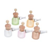 Homoyoyo 5pcs Frosted Glass Car Fragrance Dispenser Mini Aromatherapy Containers for Essential Oils Perfumes Portable for Travel