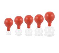 Homoyoyo 5pcs Glass Vacuum Cupping Cups for Household Cupping Therapy Skin-Friendly Rubber Head with Flexible Thickened Silicone Suitable for Facial and Body Meridian Massage and Easy to