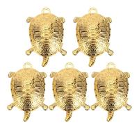 Homoyoyo 5pcs Golden Turtle Pendant Keychain Charm Set Alloy Retro Antique Styling for Decorating Backpack and Key Chain for Art Craft Projects and DIY