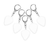 Homoyoyo 5pcs Guitar Pick Holder Box with Acrylic Keyring, Portable Electric Acoustic Guitar Picks Case for Quick Identification and Daily Use by Musicians