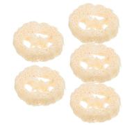 Homoyoyo 5Pcs Loofah Pad Soap Holder Tray for Bathroom with Easy to Dry and Prevent Soap Dropping Features Natural Beige Loofah Material Simple and Natural Shape and Creative Decoration