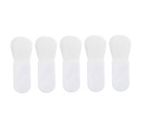 Homoyoyo 5pcs Mini Blusher Brush Cosmetics Tool Portable Makeup Brush Set White Abs Fiber Wool Easy to Hold Multi-purpose for Makeup Use