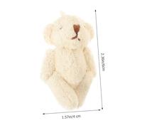 Homoyoyo 5Pcs Mini Pearl Velvet Bear Doll Jointed Plush Ornament for DIY Clothes Decoration Scarf Backpack Accessories Craft Making in Color