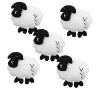 Homoyoyo 5pcs Mini Wool Felt Sheep Charms DIY Lamb Keychain Pendants Handmade Wool Felt Decor Accessories for Crafting and Gift Making