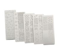 Homoyoyo 5pcs Nail Art Images Stamping Template Nail Stencils Manicure Stamping Templates Kit
