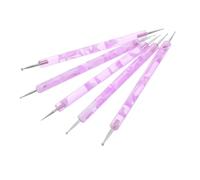 Homoyoyo 5pcs Nail Art Pens Set Double-ended Dotting Tools for Manicure and Crafts Wave Rod Design for Intricate Patterns Complete Nail Art Accessories Kit in Purple