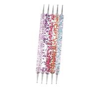 Homoyoyo 5pcs Nail Art Rhinestones Picker Set Dual-ended Acrylic Dotting Pens Colorful Nail Point Tools for Manicurists and DIY Decoration