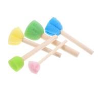 Homoyoyo 5pcs Painting Sponge Brush with Wooden Handles Ergonomic Design for Watercolor Gouache Lightweight DIY Art Craft Tools for S Creative Drawing and Graffiti