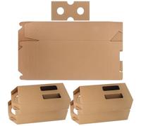 Homoyoyo 5pcs Paper Bottle Box Protective Box for Red Wine Bottles Easy to Carry Smooth Khaki Paper Carrier for Bars and Cold Drink Places