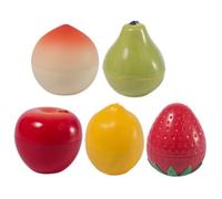 Homoyoyo 5Pcs Plastic Cosmetic Jars with Lids Fruit Shaped Empty Cream Containers for Body Butter Lotion Travel Portable Small Sample Storage for Makeup