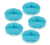 Homoyoyo 5PCS Plastic Hair Shampoo Brushes with Round Scalp Massager PP Tpr Material Deep Cleanse Hair Roots Portable Anti-itch Combs for Home Shower Use Random Color