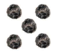 Homoyoyo 5pcs Portable Microphone Furry Windshield Covers with High Efficiency Noise Reduction, Imitation Rabbit Material, for Outdoor Recording and Public Speaking
