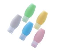 Homoyoyo 5pcs Portable Silicone Travel Bottle for Lotion Shampoo Cosmetic Refillable Container Pump Dispenser Mixed Colors for Toiletries Random Color