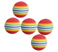 Homoyoyo 5pcs Rainbow Elastic Foam Cat Balls for Indoor Cats Bouncy Pet Training Balls Interactive Colorful Kitten Play