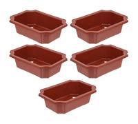Homoyoyo 5pcs Rectangular Plastic Plant Pots with Drainage for Flower Garden Nursery Production and Home Gardening Practical and Minimalist Planters Suitable for Plants and Bonsai