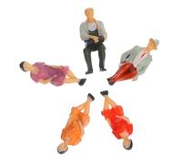 Homoyoyo 5Pcs Scale Miniature Town Figures Colorful Diorama Figurines Sitting Posed Small Human Models for Architectural Sand Table and Scenic Displays