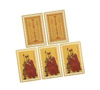 Homoyoyo 5pcs Tai Sui Amulet Cards Chinese Traditional Aluminum-magnesium Alloy Luck Protection Portable Bookmark Feng Shui Ornament for Auspicious Year Snake