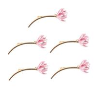 Homoyoyo 5pcs Tulip Brooch for Women Elegant Flower Lapel Pin Decorative Metal Clothes Pin Stylish Accessory for Dresses Suits and Hats for Parties and Events