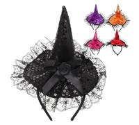 Homoyoyo 5Pcs Witch Hairband Chic Cosplay Headdress for Halloween Party Includes Red Purple Orange Black Safe Comfortable Materials for Adults