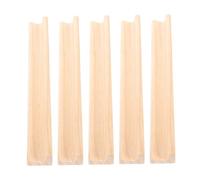 Homoyoyo 5pcs Wooden Domino Holders Tray for Mexican Train and Mahjong Game Tiles Stable Secure Mini Racks with Polished Surface Compact Design for Tabletop Display and Easy Transport