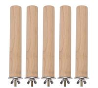 Homoyoyo 5pcs Wooden Parrot Stand for Birdcage Accessories, Sturdy Construction Grinding Function, Beige Bird Perch for Exercise and Play Time inside The Cage