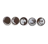 Homoyoyo 5pcs Wooden Rubber Moon Phases DIY Scrapbook Craft Seal Reusable Journal Wood for Creative Style