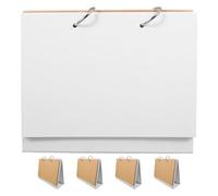 Homoyoyo 5sets Blank Desk Calendar with White Metal Ring Binding Loose-leaf Flip Planner for Desktop Memo Sketchbook with Thick Blank Pages Stylish and Functional Office Organizer
