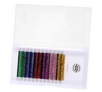 Homoyoyo 6 Pairs Glitter Colored Lash Extensions Faux Eyelashes for Eye Makeup DIY Halloween Cosplay Costume Party Skin-friendly Comfortable Random Color
