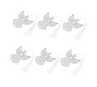 Homoyoyo 6 Pcs Angel Bookmarks with Decorative Tassels Hollow Out Book Markers for Women Elegant Bookmarks Ornament for Reading and Graduation