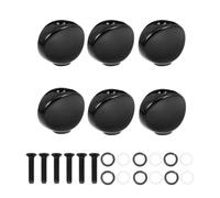 Homoyoyo 6 Pcs Black Guitar Tuner Knobs Metal Head Buttons Guitar Machine Heads Tuning Pegs Replacement Parts