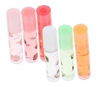 Homoyoyo 6 Pcs Fruit Flavored Moisturizing Lip Pomade Transparent Hydrating Lipsticks with Natural Ingredients for Dry and Peeling Lips Portable and Easy to Use