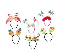 Homoyoyo 6 pcs Hawaiian Headbands for Women Lightweight Beach Party Hair Accessories with Felt and Plastic Decorative Luau Headbands for Pool and Tropical Events