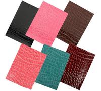 Homoyoyo 6 Pieces A5 Size Textured Stone Pattern Artificial Leather Sheets for Crafting, Colorful DIY Leather Patches for Sewing, Handmade Jewelry and Fabric Projects in Arts Crafts