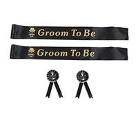 Homoyoyo 6 Sets Future Groom Sashes with Flower Brooches Bachelorette Party Accessories for Engagement Celebrations Elegant Etiquette Bands with Pins for Lasting Memories