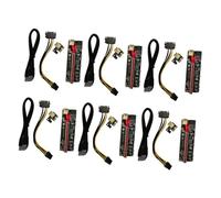 Homoyoyo 6 Sets Pci-e 1x to 16x Riser Cable Gpu Extension Adapter with Aluminum Alloy Structure and Professional Practical Design for Computer Mining Accessories