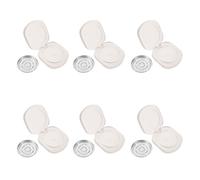 Homoyoyo 6 Sets Refillable Empty Eyeshadow Containers with 42mm Aluminium Pans, Matte Frosted Finish and Scratch-resistant Plastic Case, Silent Open Close Mechanism for Travel