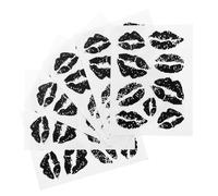 Homoyoyo 6 Sheets Black Lip Print Temporary Tattoo Stickers Body Decals for Women and Easy to Apply Decorative Paper Stickers for Fashion and Valentine Day