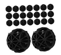 Homoyoyo 60pcs Filter Balls Biochemical Balls Aquarium Pool Filtration Media Abs Black