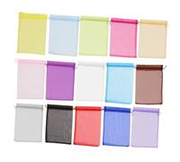 Homoyoyo 60pcs Organza Drawstring Jewelry Bags Mesh Pouches for Wedding Party Favors Transparent Sheer Mesh Bags with Secure Closure Reusable Multi-color Present