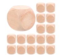 Homoyoyo 60pcs Unfinished Blank Wood Dice 6 Sided Wooden Cube Blocks with Rounded Corners Wood Blocks for DIY Craft Projects and Party Favors