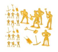 Homoyoyo 63pcs Simulation Engineering Doll Play People Figures Miniature People Figurines Miniature Construction Worker Figurine Construction Worker Action Figures Yellow Plastic