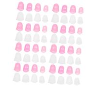 Homoyoyo 64pcs Guitar Finger Guard Guitar Accessories Finger Sleeve Stringed Instruments Finger Protectors Guitar Chord Presser Silicone Finger Protector Finger Cover Silica Gel
