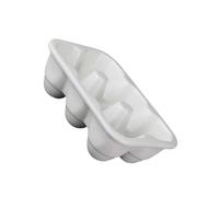 Homoyoyo 6grids Ceramic Egg Tray Pure White Egg Storage Container Porcelain Kitchen Refrigerator Dish for Display