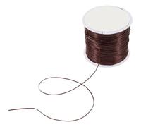 Homoyoyo 6Mm Brown Silicone Hair Extension Elastic Wire Stretchable Beaded Cord for Hair Extensions DIY Maintenance Sturdy Flat Elastic String