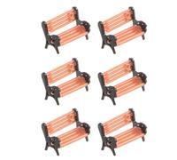 Homoyoyo 6pcs 1/150 Scale Mini Park Bench Models for Dollhouse, Small Garden Bench Ornaments, Miniature Dollhouse Furniture Accessories for Photography and Dioramas